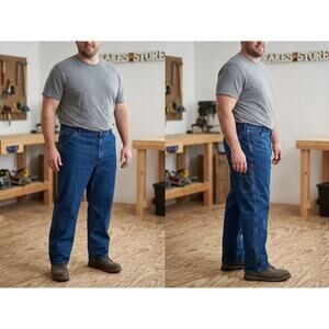 Wrangler Rigs Relaxed Carpenter Pants Men 48x30 Blue 100% Cotton NWT Workware
